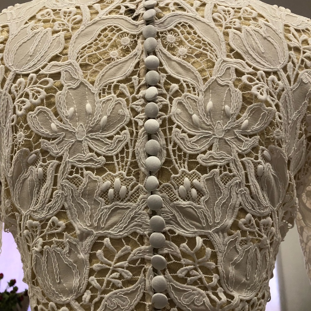 YEDINA studios long sleeve vintage style lace corset wedding dress stunning! S - Picture 14 of 17